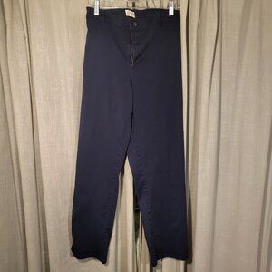 DennisUniform Prep/Men's Flat Front Stretch Twill Slacks/Pants 078500 38x32 Navy